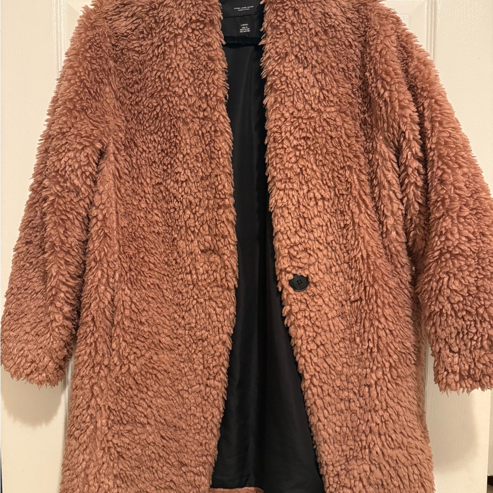 Zara Cozy Faux Fur Coat - Pink / Teddy coat